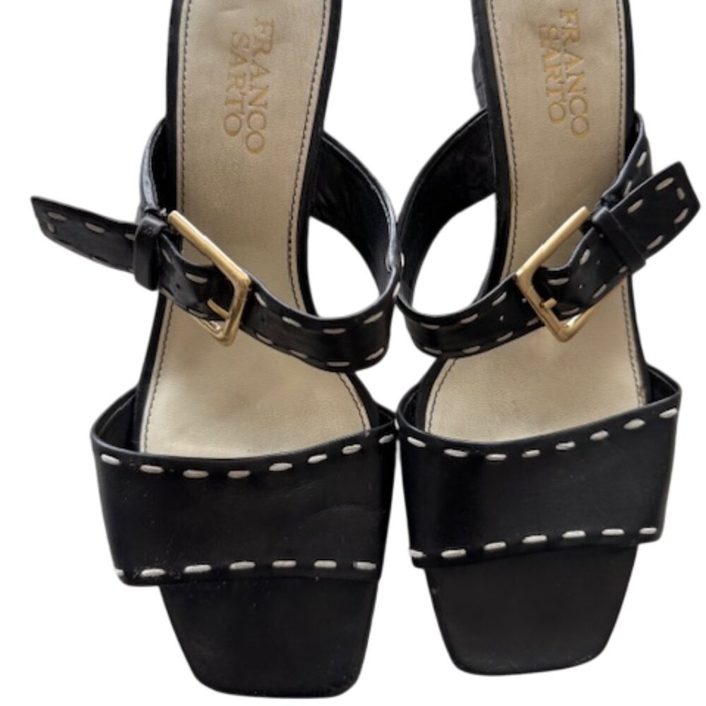 Black Slip on leather Sandals size 9